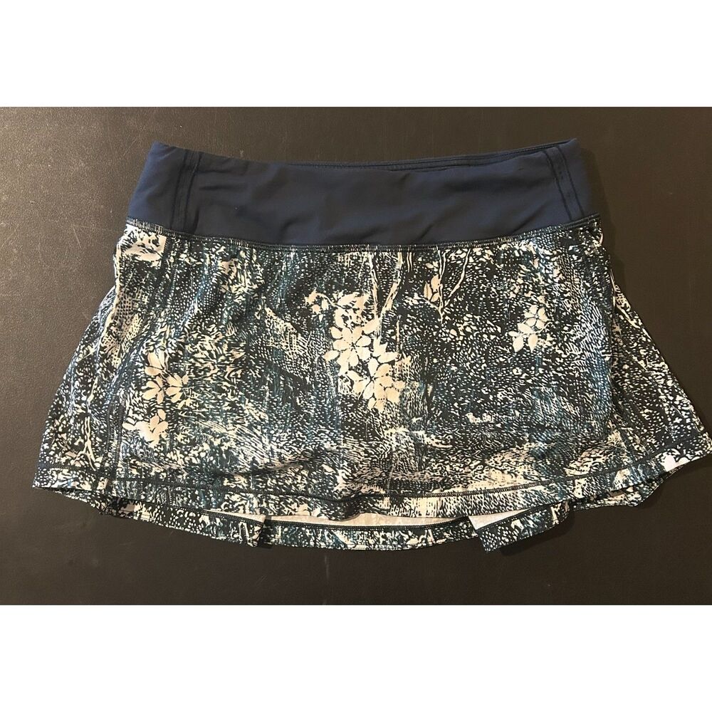 Lululemon Pace Rival Skirt Regular 4 way Stretch 13" Size 4 White Teal